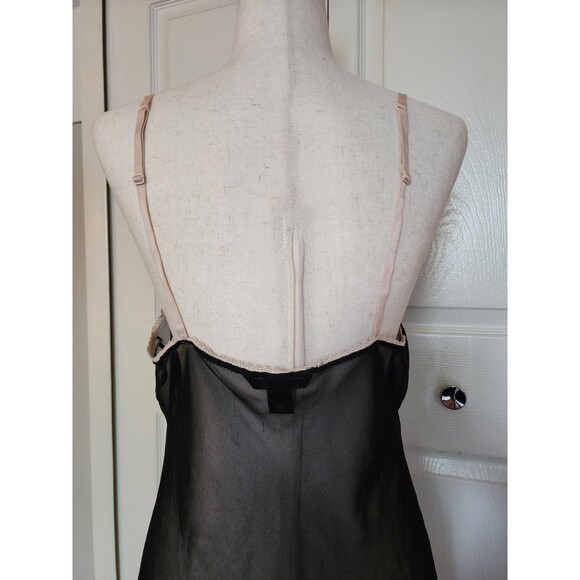 Victoria's Secret Sz Large Black Blush Pink Lace Lingerie Slip Sheer Nightgown - Picture 9 of 16